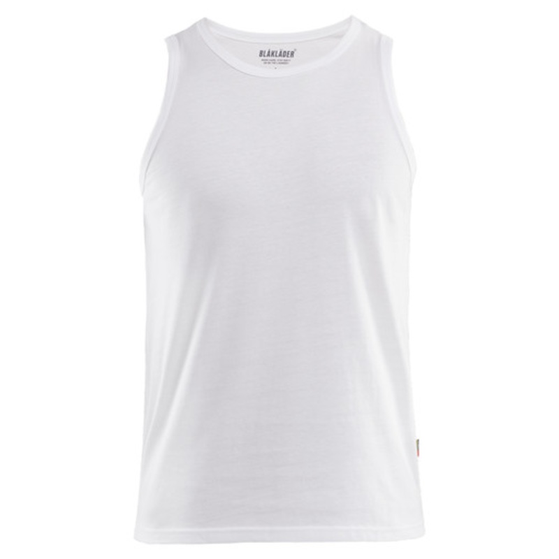 BLAKLADER T-Shirt | 3511 White Tank Top T-Shirt with Round Neck and in Cotton
