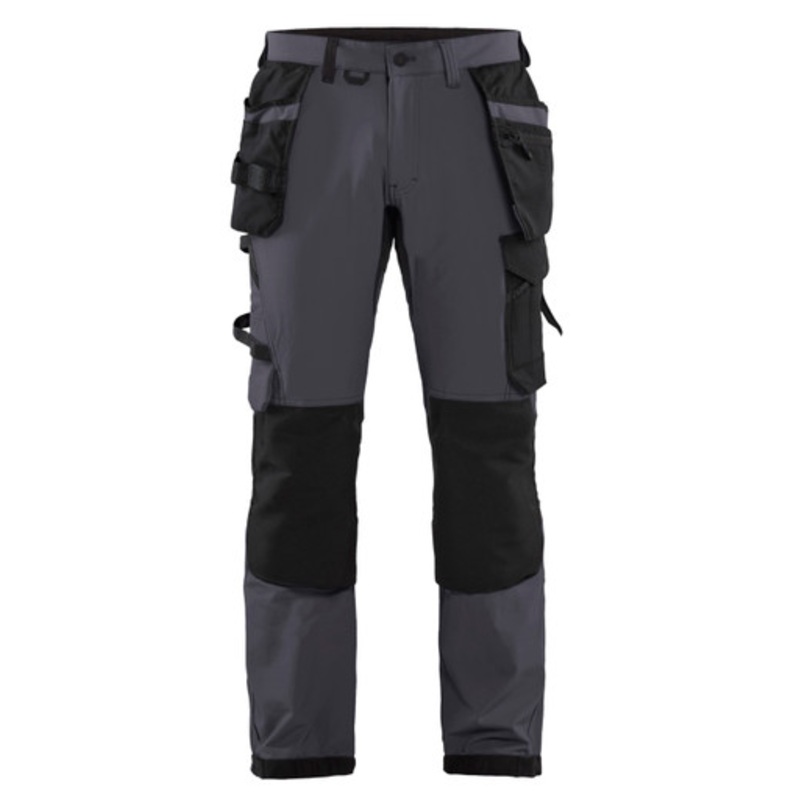 BLAKLADER Trousers | 1522 Craftsman Mid Grey Trousers with Kneepad Pockets and Holster Pockets 4-Way Stretch