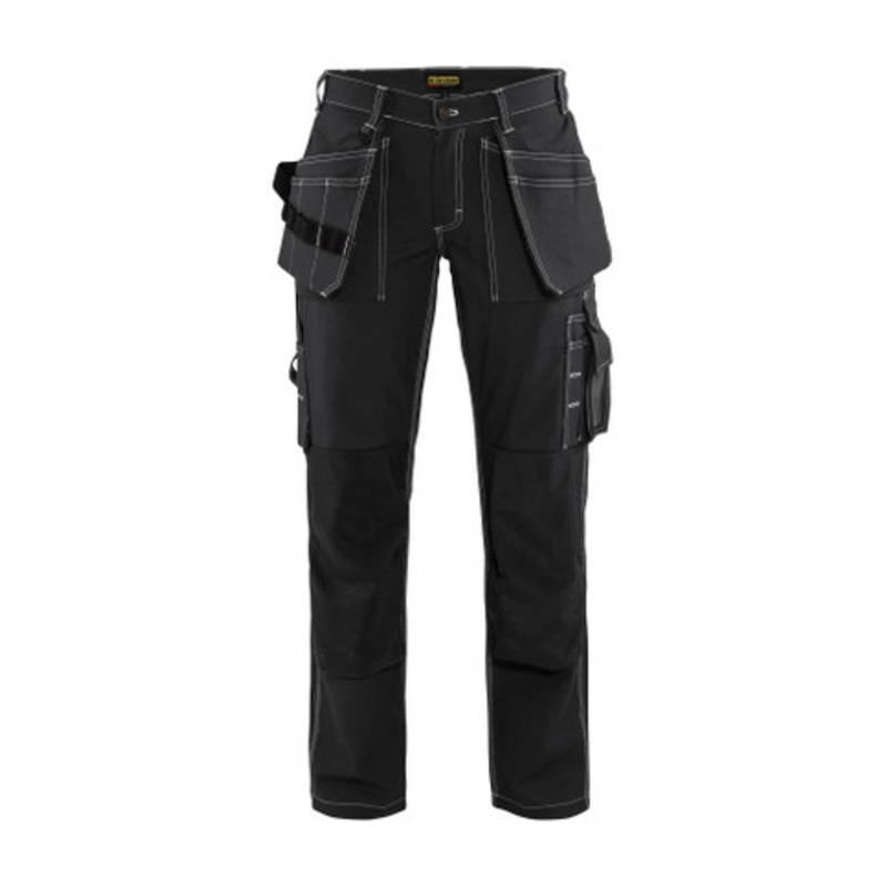 BLAKLADER Trousers | 1545 Womens  Craftsman Black Trousers with Kneepad Pockets and Holster Pockets Cotton