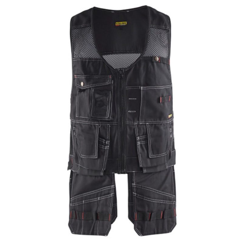 BLAKLADER Vest | 3100 Black Craftsman  Tool Vest with Holster Pockets Durable Poly/Cotton Blend