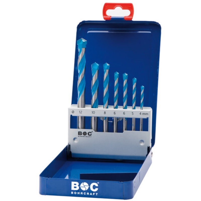 BOHRCRAFT Drill Bits | 2270 LASER TCT Drill Bits Set  4, 5, 6, 7, 8, 10, 12mm in Mineral Material