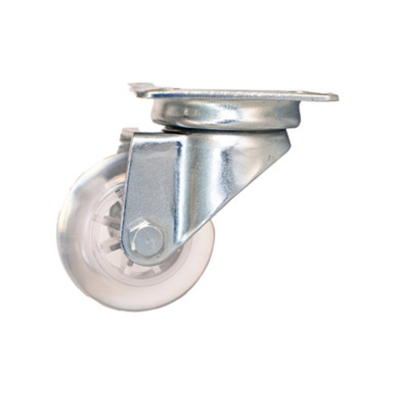 HSI Castor Wheels | DESIGNER Swivel Plate Transparent 50mm Castor Wheels