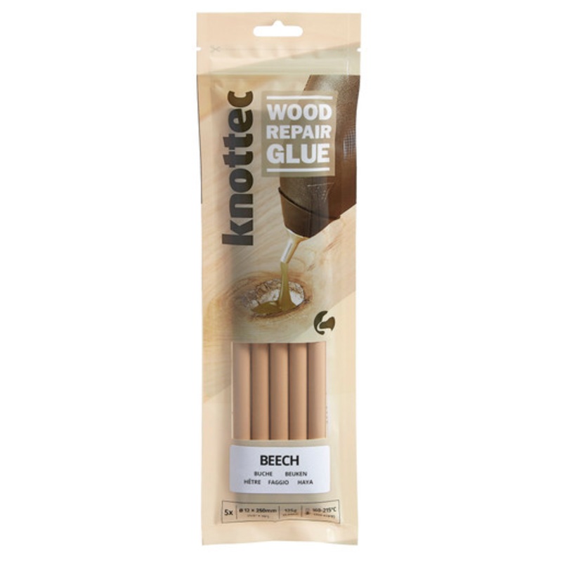 KNOTTEC Adhesives | Wood Repair Beech Therm Melt Adhesives Pack of 5 Sticks