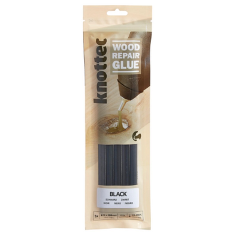KNOTTEC Adhesives | Wood Repair Black Therm Melt Adhesives in Pack of 5 Sticks