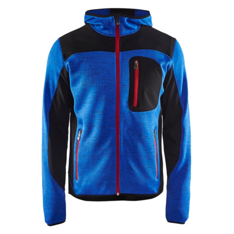 BLAKLADER Hoodie Jacket | 4930 Blue Jacket Hoodie with Full Zip and Knitted in Polyester