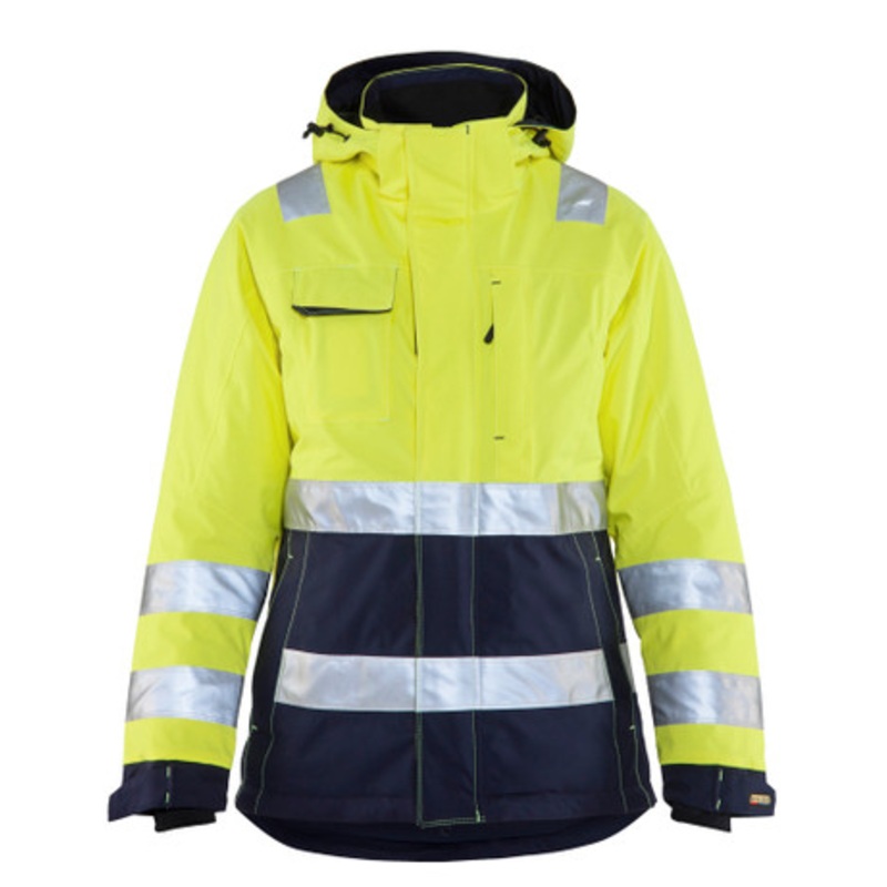 BLAKLADER Jacket | 4872 Womens High Vis Yellow /Navy Blue Jacket for Winter in Waterproof Polyester