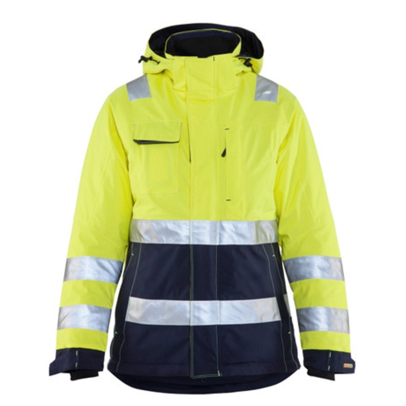 BLAKLADER Jacket | 4872 Womens High Vis Yellow /Navy Blue Jacket for Winter in Waterproof Polyester – SALE