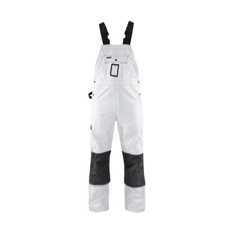 BLAKLADER Overalls | 2611 Painters White Overalls with Braces and Kneepad Pockets in Cotton