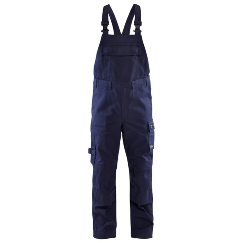 BLAKLADER Overalls  | 2824 Navy Blue Industry Bib Overalls in Anti-Flame Anti-Static Cotton with Stretch