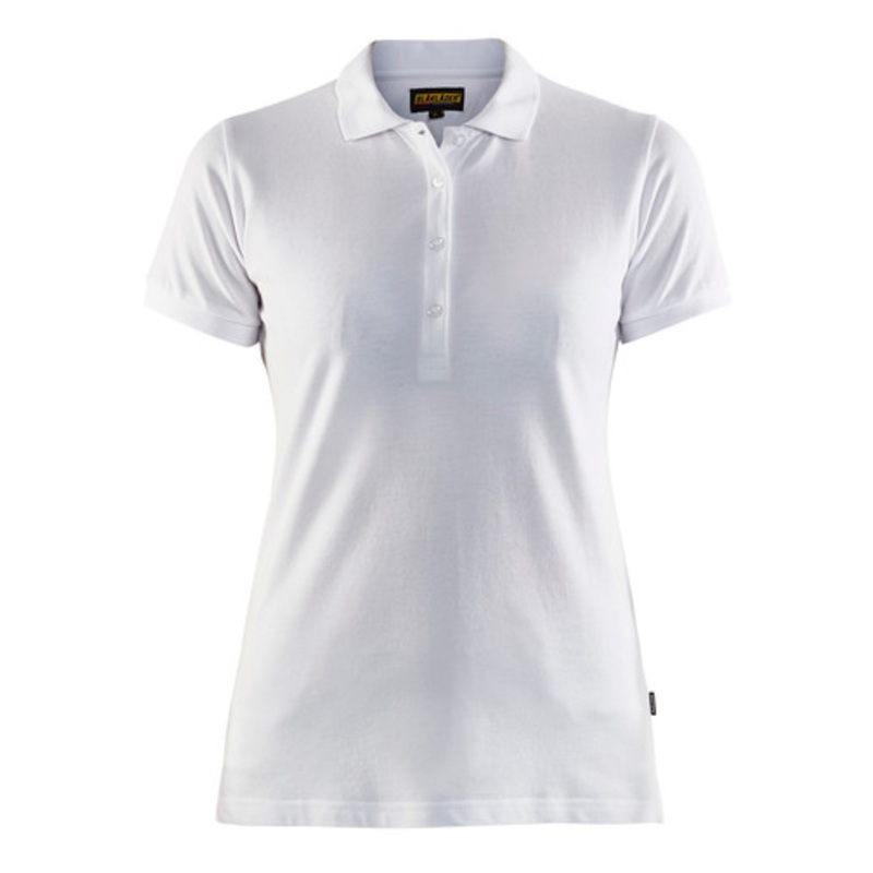 BLAKLADER Polo Shirt  | 3307 Womens White Polo Shirt in Cotton