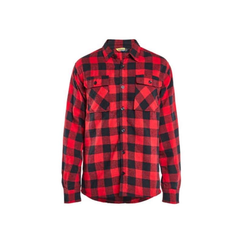 BLAKLADER Shirt | 3288 Red / Black Shirt with Long Sleeves Flannel in Cotton