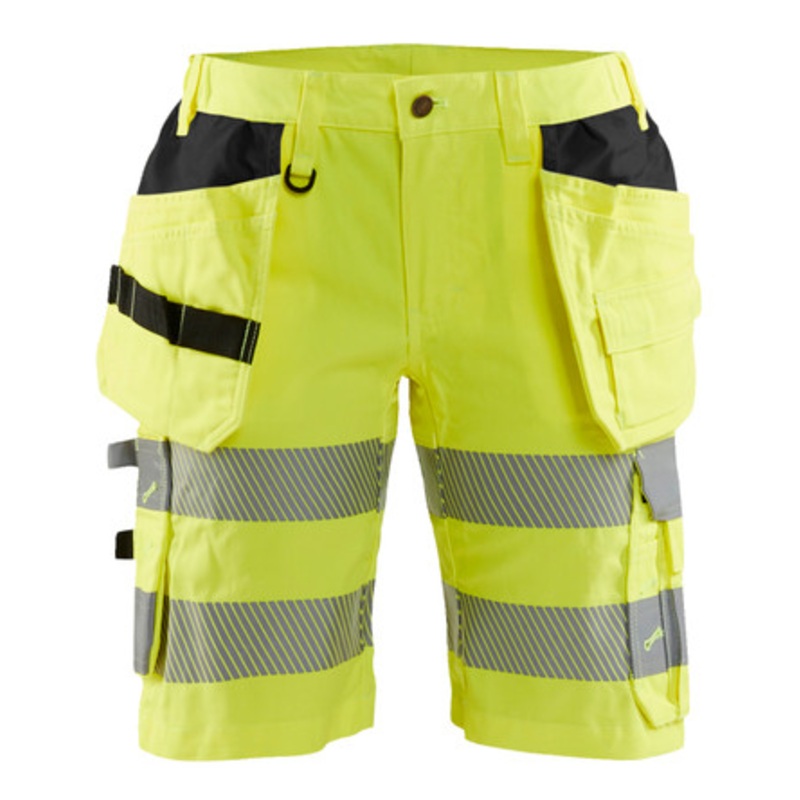 BLAKLADER Shorts | 7186 Womens Craftsman High Vis Yellow Shorts with Holster Pockets Durable Poly/Cotton Blend