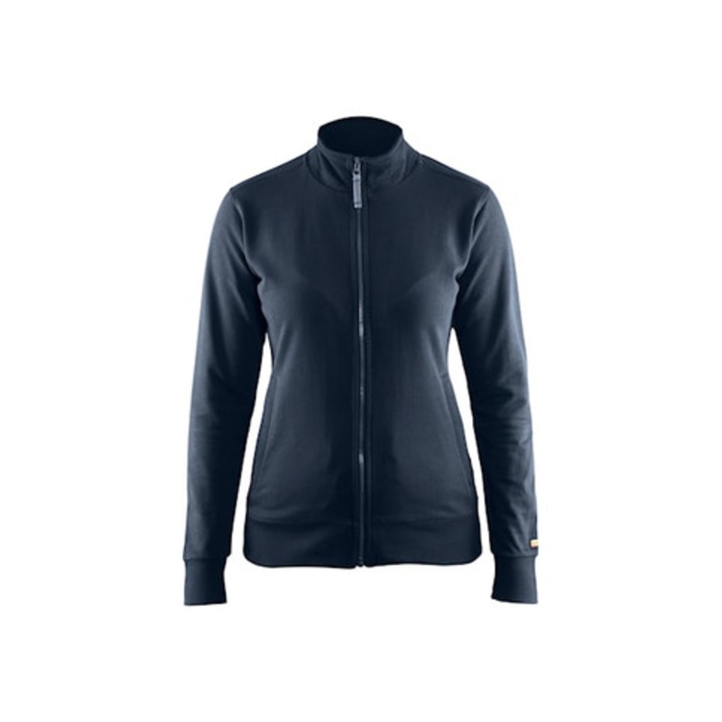 BLAKLADER Sweater Jacket | 3372 Womens Dark Navy Blue Sweater Jacket with Full Zip in Cotton