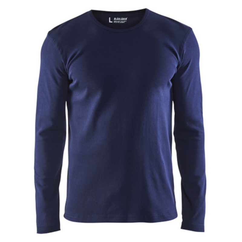 BLAKLADER T-Shirt  | 3314 Mens Navy Blue Long Sleeve T-Shirt in Cotton