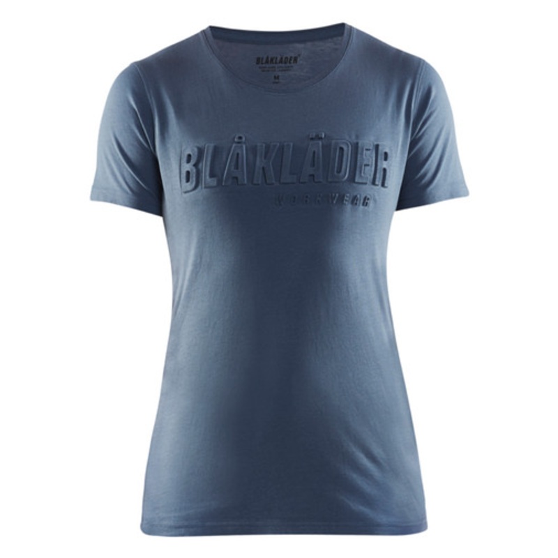 BLAKLADER T-Shirt  | 3431 Womens Numb Blue 3D Logo T-Shirt with Cotton