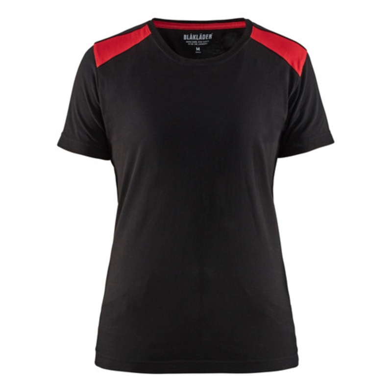 BLAKLADER T-Shirt  | 3479 Womens Black / Red Two Tone T-Shirt with Cotton