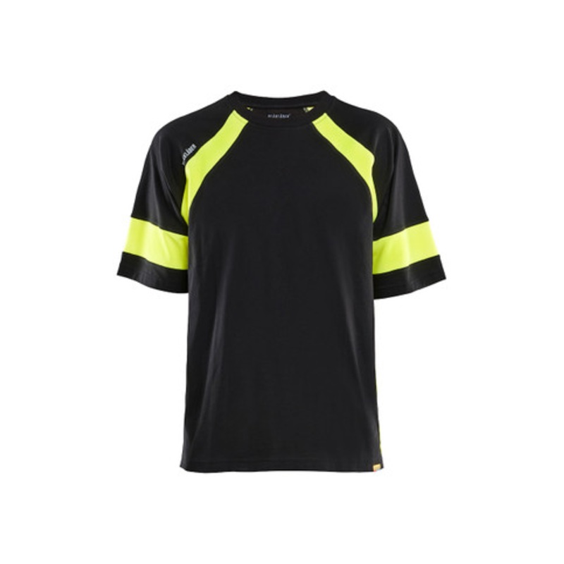 BLAKLADER T-Shirt | 3523 Black/High Vis Yellow Two Tone T-Shirt with and in Cotton