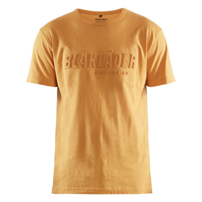 BLAKLADER T-Shirt  | 3531 Mens Honey Gold 3D Logo T-Shirt in Cotton