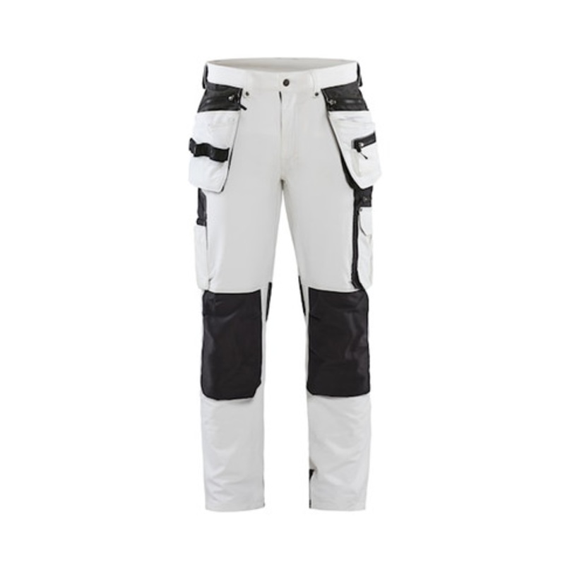 BLAKLADER Trousers | 1079  Painters White Trousers with Kneepad Pockets and Holster Pockets 4-Way Stretch