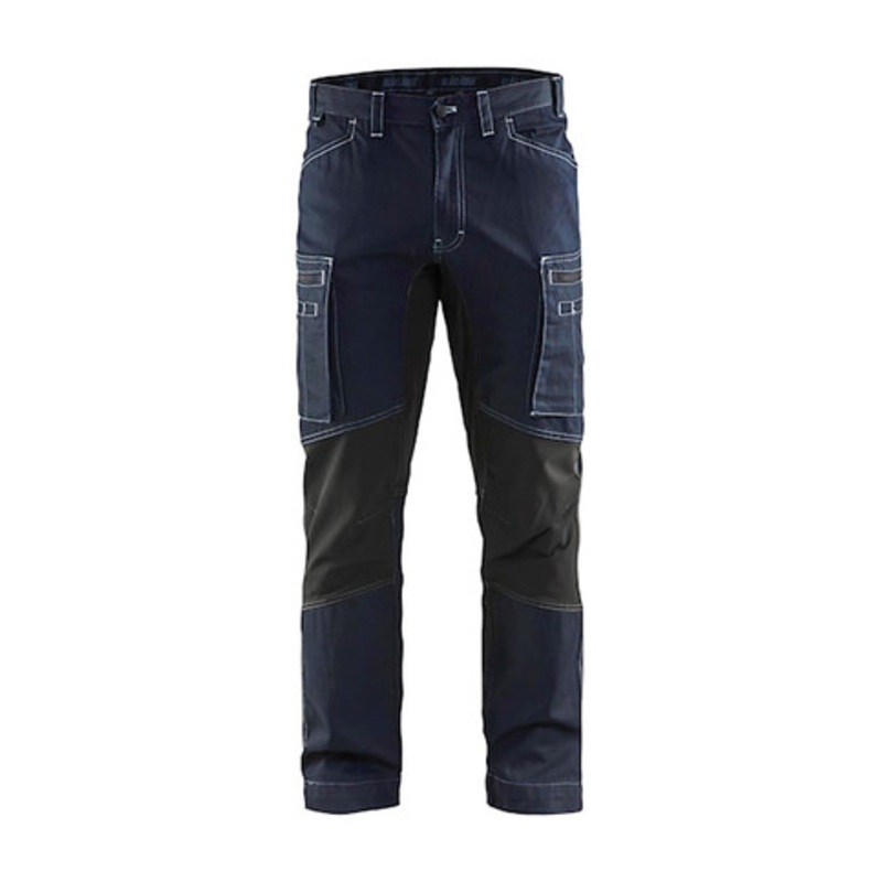 BLAKLADER Trousers | 1459 Service Stretch Navy Blue Trousers with Denim with Stretch