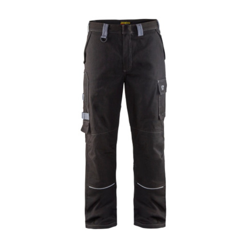 BLAKLADER Trousers | 1561  Welding Black Trousers with Kneepad Pockets in Anti-Flame Cotton