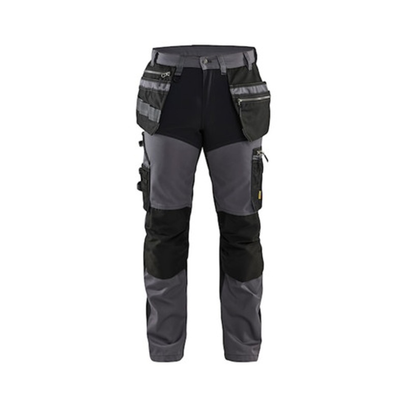 BLAKLADER Trousers | 1599  Craftsman Dark Grey Trousers with Kneepad Pockets and Holster Pockets Cotton with Stretch