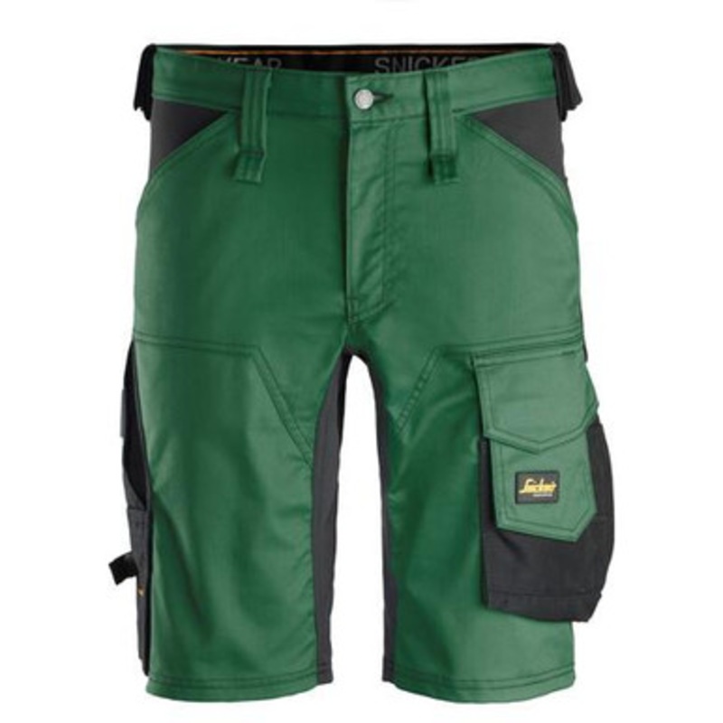 SNICKERS Shorts | 6143 Mens Allround Work Green Shorts with Cotton with Stretch