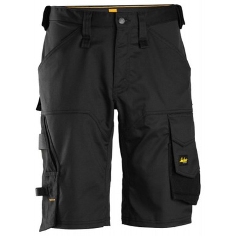SNICKERS Shorts | 6153 Mens Allround Work Black Shorts with Cotton with Stretch