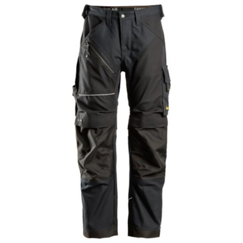 SNICKERS Trousers | 6314  Ruff Work Black Trousers with Kneepad Pockets and Canvas