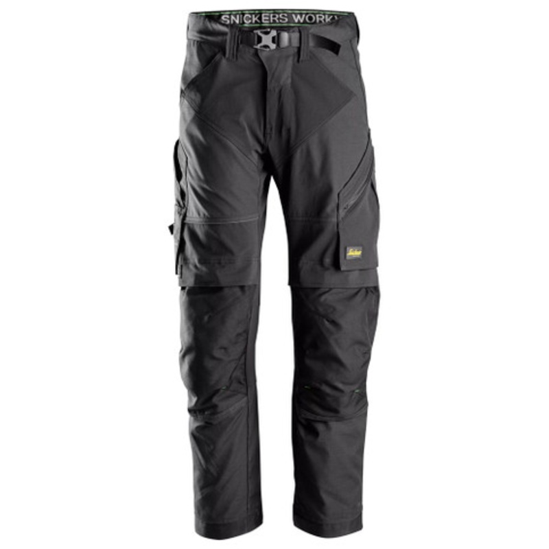 SNICKERS Trousers | 6903 Black FlexiWork Trousers with Kneepad Pockets and Ripstop in Polyester