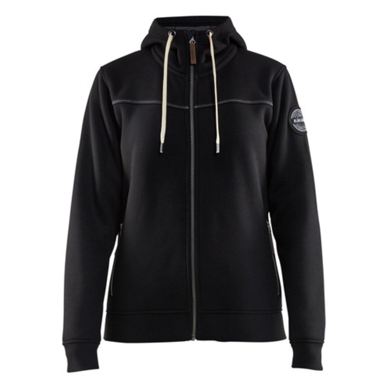 BLAKLADER Hoodie Jacket | 4974 Black Womens Jacket Hoodie with Pile Lining and in Polyester