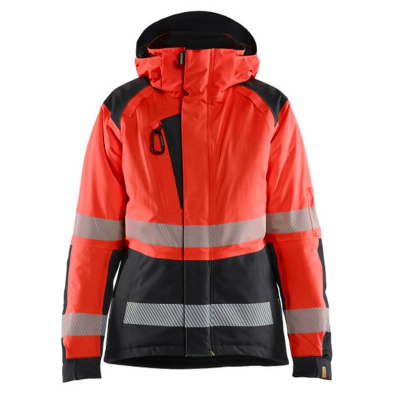BLAKLADER Jacket | 4456 High Vis Red/Black Womens Winter Jacket with Windproof and Waterproof in Polyester