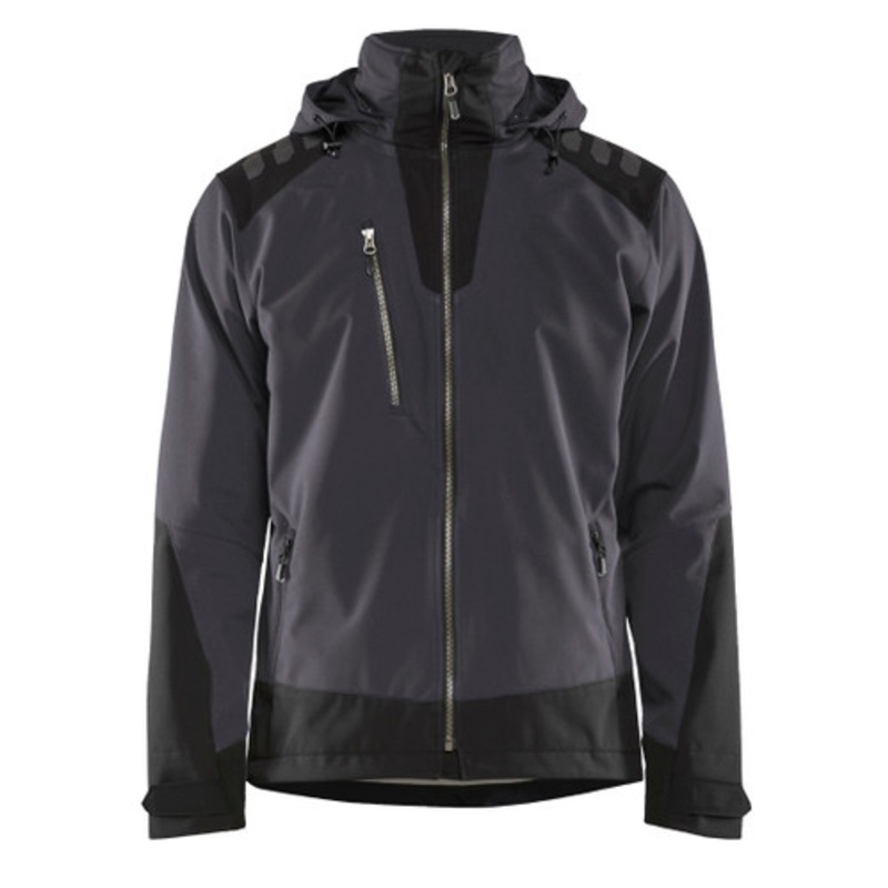 BLAKLADER Jacket | 4749 Dark Grey Hooded Jacket with Water Repellent and in Softshell