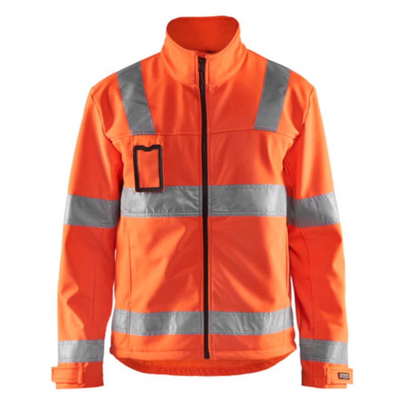 BLAKLADER Jacket | 4838 High Vis Orange Jacket with Reflective Tape and in Softshell