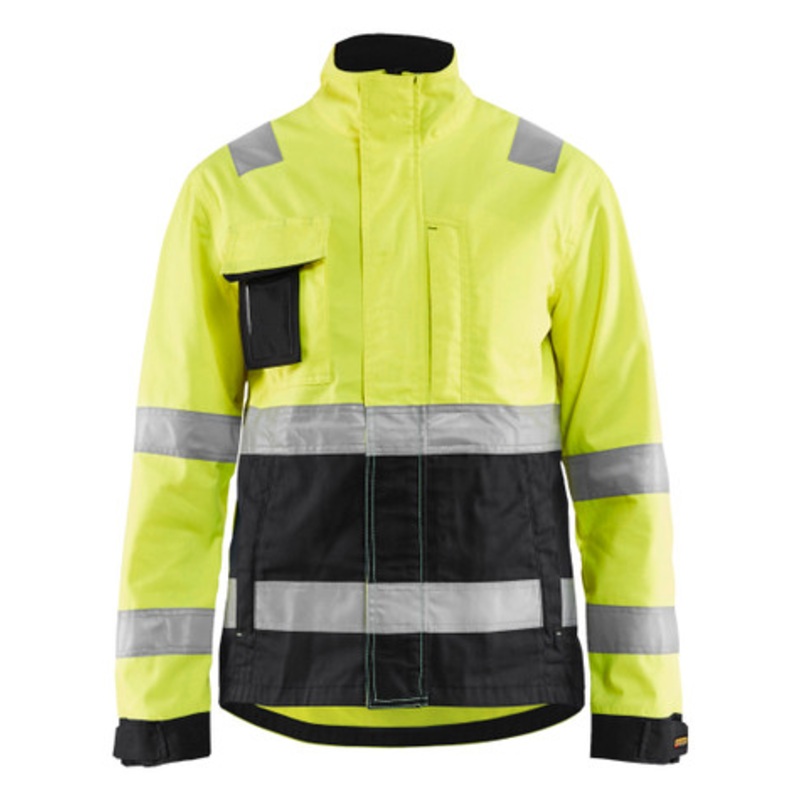 BLAKLADER Jacket | 4903 Womens High Vis Yellow /Black  Shell Jacket with Full Zip Reflective Tape in Polyester