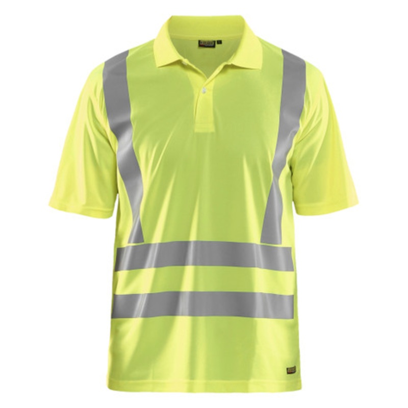 BLAKLADER Polo Shirt  | 3391 Mens High Vis Yellow UV Protection Profile Polo Shirt with Reflective Tape Polyester