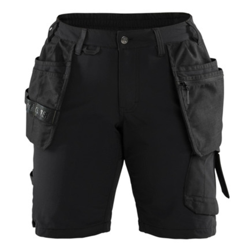BLAKLADER Shorts | 7183 Womens Black Shorts with Holster Pockets in 4-Way Stretch