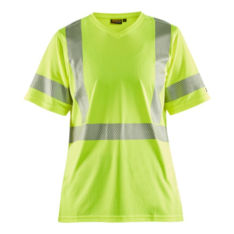 BLAKLADER T-Shirt  | 3336 Womens High Vis Yellow UV Protection T-Shirt with Reflective Tape Polyester