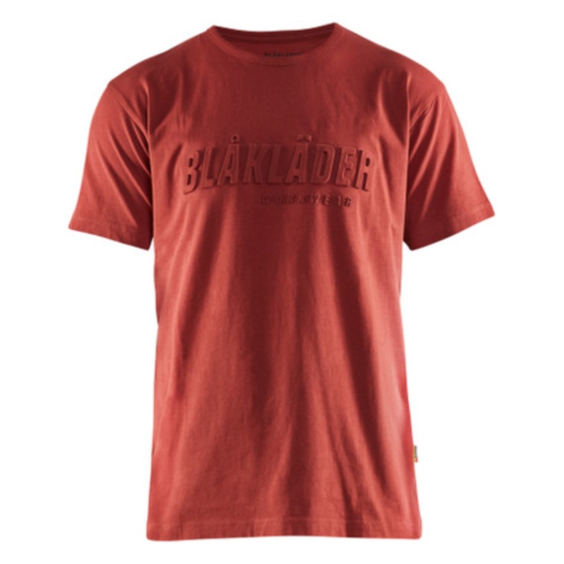 BLAKLADER T-Shirt  | 3531 Mens Burned Red 3D Logo T-Shirt in Cotton
