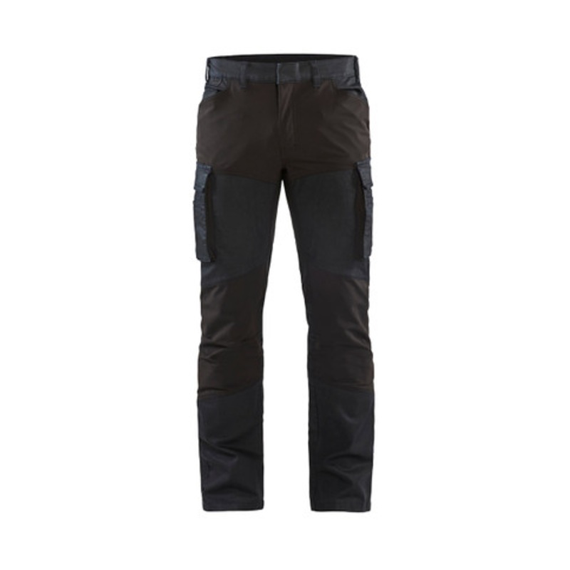 BLAKLADER Trousers | 1457 Service Navy Blue Trousers with Kneepad Pockets Scratch Free Denim with Stretch