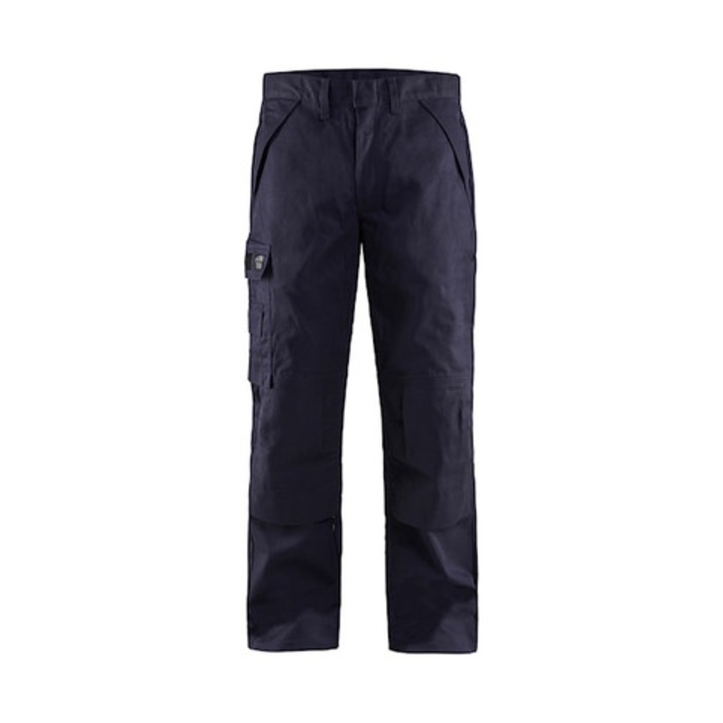 BLAKLADER Trousers | 1724  Navy Blue Trousers with Kneepad Pockets and Anti-Flame Cotton
