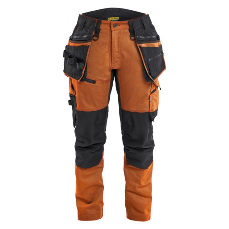 BLAKLADER Trousers | 7170 Craftsman Womens Brown Rust Trousers with Holster Pockets and Kneepad Pockets in Cordura with Stretch