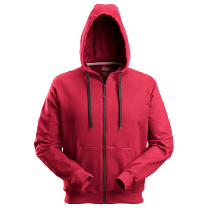 SNICKERS Hoodie Jacket | 2801 Red Hoodie Jacket with Full Zip and in Polyester/Cotton -SALE