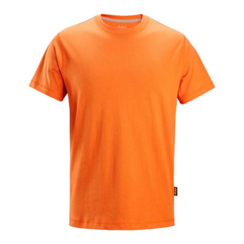 SNICKERS T-Shirt | 2502 Warm Orange AllroundWork T-Shirt with Round Neck and in Cotton