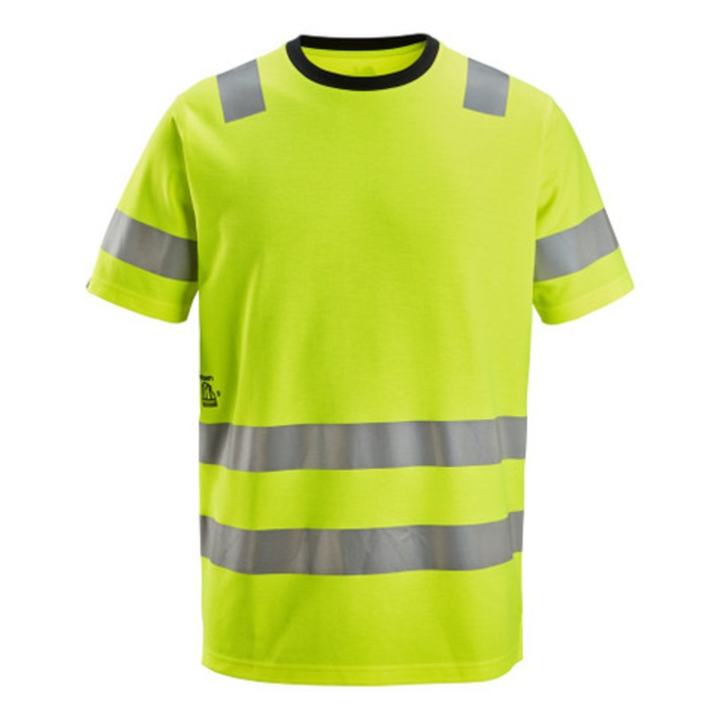 SNICKERS T-Shirt | 2536 High Vis Yellow T-Shirt with Short Sleeve and in Polyester/Cotton
