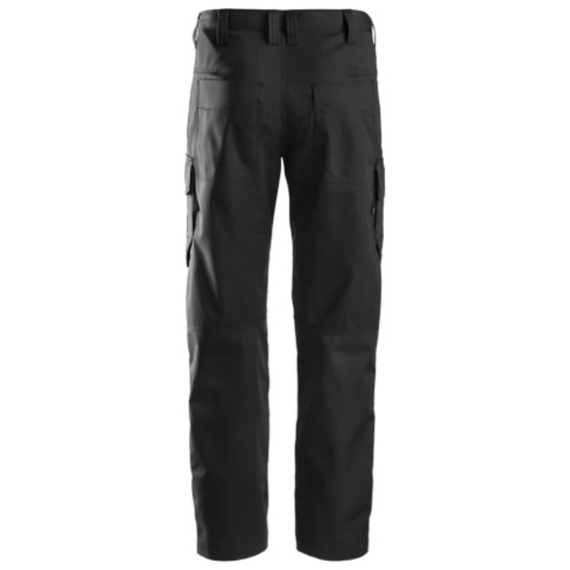 SNICKERS Trousers | 6801 Black Service Trousers with Kneepad Pockets and in Polyester/Cotton