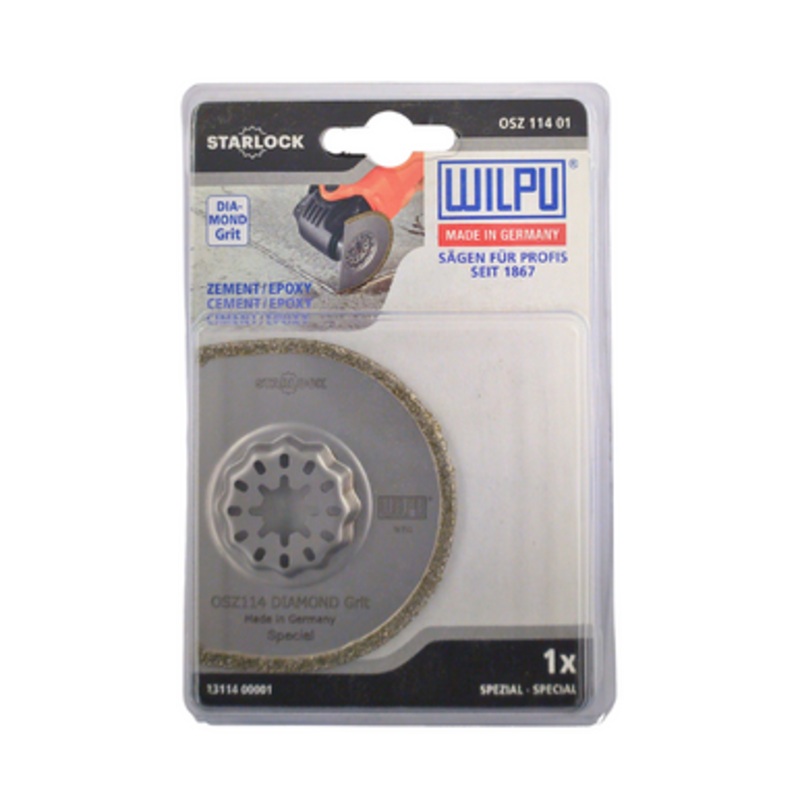 WILPU Multi Tool Blade | OSZ 114 75mm Diamond Grit Rasp Multi Tool Blade for Construction
