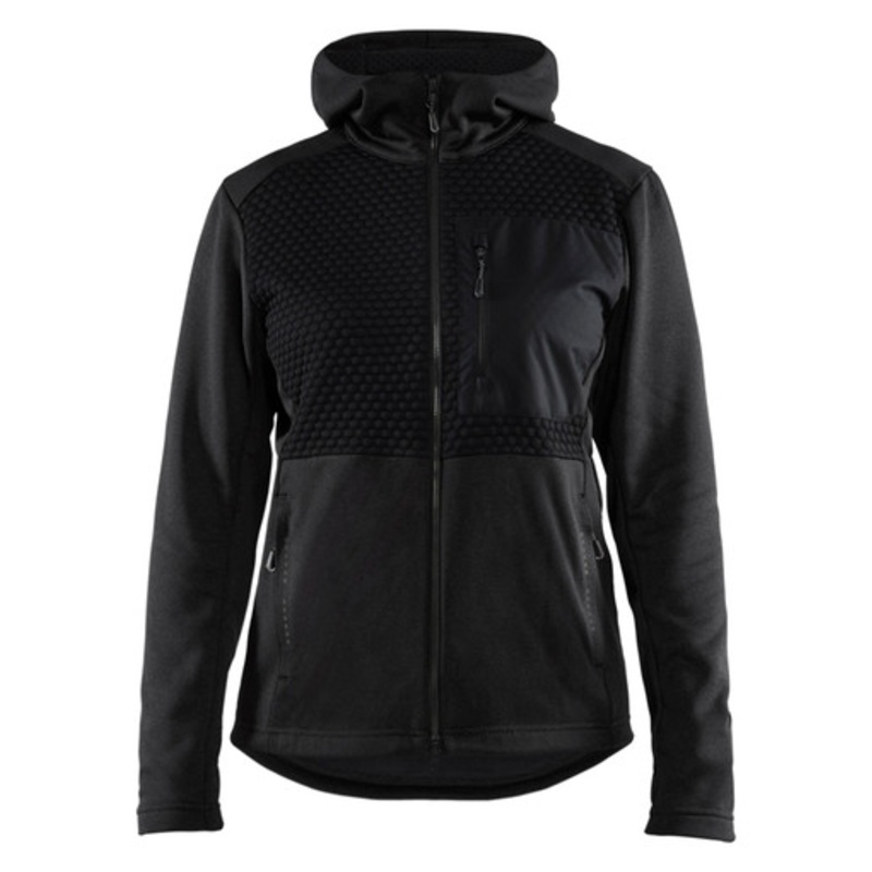 BLAKLADER Hoodie Jacket | 3542 Black Womens Jacket Hoodie with Full Zip and in Polyester