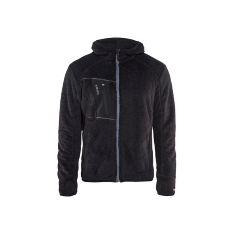 BLAKLADER Hoodie Jacket| 4863 Black Jacket Hoodie with Full Zip and in Pile Lining