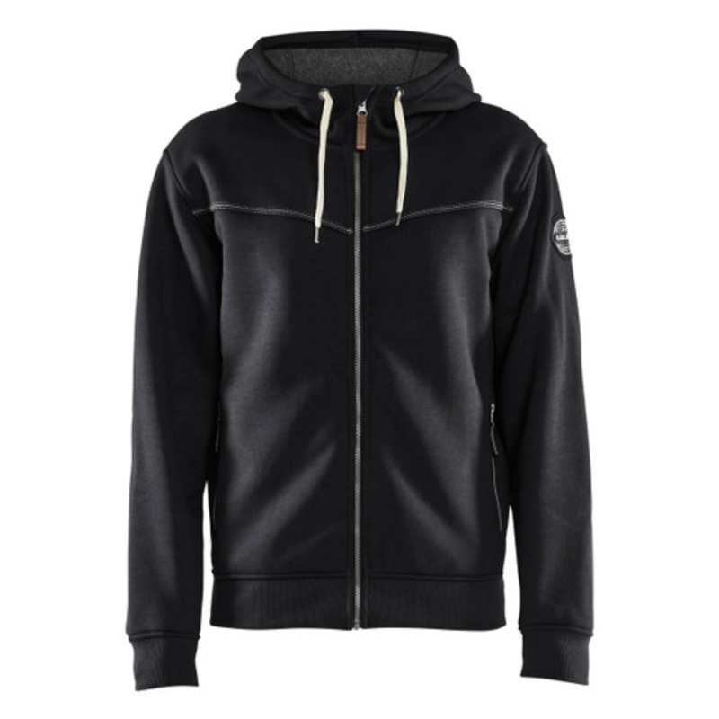 BLAKLADER Hoodie Jacket | 4933 Black Jacket Hoodie with Pile Lining and in Polyester